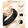 image:imageEgnaro Women Silicone Ring with Copper Alloy Butterfly Flexible Rubber BandPACK B Black  Metal Butterfly  Rose Gold
