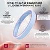 image:imageEgnaro Womens Silicone Stackable Rings 32mm Thin Rubber Wedding BandSETA5Black  Classic Blue  Sea Blue  White  Caramel
