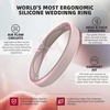image:imageEgnaro Womens Silicone Stackable Rings 32mm Thin Rubber Wedding BandSETB2Crimson  Light Pink  Blue Jewel  Dark Brown