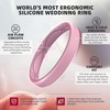 image:imageEgnaro Womens Silicone Stackable Rings 32mm Thin Rubber Wedding BandSETB3Sunlight Yellow  Sweet Lilac  Light Blue  Deep Ultramarine  Metallic Pearl White