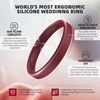image:imageEgnaro Womens Silicone Stackable Rings 32mm Thin Rubber Wedding BandSETB4Crimson  Nude  Blue Iris  Orchid Haze  White  Black