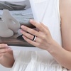 image:imageEgnaro Womens Silicone Stackable Rings 32mm Thin Rubber Wedding BandSETB4Crimson  Nude  Blue Iris  Orchid Haze  White  Black