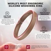 image:imageEgnaro Womens Silicone Stackable Rings 32mm Thin Rubber Wedding BandSETR4Maroon  Light Brown  Misty Blue  Jade Green  Sea Blue  Black Purple  Black  White