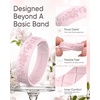 image:imageEgnaro Womens Silicone Wedding Ring Etched Rubber Band6mm Wide 2mm ThickPack A10Apple BlossomsCoral Red  Nude  Whitepink  Light Purple