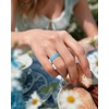 image:imageEgnaro Womens Silicone Wedding Ring Etched Rubber Band6mm Wide 2mm ThickPack A11DaisyOrchid Haze  Sweet Lilac  Sunlight Yellow  Pastel Blue