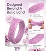 image:imageEgnaro Womens Silicone Wedding Ring Etched Rubber Band6mm Wide 2mm ThickPack A2FloraVineNude  Pinkpurple  Maroon  Black