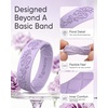 image:imageEgnaro Womens Silicone Wedding Ring Etched Rubber Band6mm Wide 2mm ThickPack A3FloraVineLight Pink  Light Purple  Orchid Haze  Black