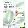 image:imageEgnaro Womens Silicone Wedding Ring Etched Rubber Band6mm Wide 2mm ThickPack A9Apple BlossomsSunlight Yellow  Opal Green  Lapis Blue  PinkPurple
