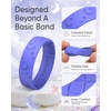 image:imageEgnaro Womens Silicone Wedding Ring Etched Rubber Band6mm Wide 2mm ThickPack B2LunarStellNude  Dream Purple  Dark Blue  Black