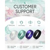 image:imageEgnaro Womens Silicone Wedding Ring Etched Rubber Band6mm Wide 2mm ThickPack C1LunarStellMetallic Pearl White  Metallic Green  Galaxy  Black