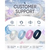 image:imageEgnaro Womens Silicone Wedding Ring Etched Rubber Band6mm Wide 2mm ThickPack C2LunarStellMetallic Pearl White  Pinkpurple  Sky Blue  Dark Blue