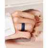 image:imageEgnaro Womens Silicone Wedding Ring Etched Rubber Band6mm Wide 2mm ThickPack C2LunarStellMetallic Pearl White  Pinkpurple  Sky Blue  Dark Blue