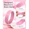 image:imageEgnaro Womens Silicone Wedding Ring Etched Rubber Band6mm Wide 2mm ThickPack D2LoveRose Red  peach pink  Jade  Dark Blue