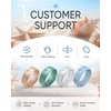 image:imageEgnaro Womens Silicone Wedding Ring Etched Rubber Band6mm Wide 2mm ThickPack E2SeaCharmPeach  Metallic Green  Metallic Pearl White  Sky Blue