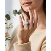image:imageEgnaro Womens Silicone Wedding Ring Etched Rubber Band6mm Wide 2mm ThickPack E2SeaCharmPeach  Metallic Green  Metallic Pearl White  Sky Blue