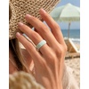 image:imageEgnaro Womens Silicone Wedding Ring Etched Rubber Band6mm Wide 2mm ThickPack E3SeaCharmOpal Green  Light Blue  Nude  Sand Pink