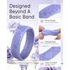 image:imageEgnaro Womens Silicone Wedding Ring Etched Rubber Band6mm Wide 2mm ThickPackA1FloraVineFaint Red  Lilac Purple  Sky Blue  Light purpleblue