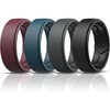 image:imageEgnaro Mens Breathable Silicone Rings 4 Airflow Channels rubber wedding band  SweatFree Comfort  Multipack 147 for Gym amp OutdoorSETIBurgundy Deep Blue Black Gray Black