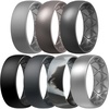 image:imageEgnaro Mens Silicone Rings 8mm Wide Flexible Rubber Wedding Band for HimSETA5Light Gray  Metallic Gun  Dark Silver  Black  Black Gray  Black Grey Camo  Silver