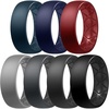 image:imageEgnaro Mens Silicone Rings 8mm Wide Flexible Rubber Wedding Band for HimSETA6Navy Blue  Midnight Blue  Night Brown  Light Gray  Dark Gray  Black Gray  Black
