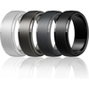 image:imageEgnaro Mens Silicone Rings Classic Black Step Edge Rubber band 10mm WideSETA5Silver Dark Silver Black Gray Black