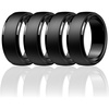 image:imageEgnaro Mens Silicone Rings Classic Black Step Edge Rubber band 10mm WideSETABlack Black Black Black