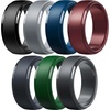 image:imageEgnaro Mens Silicone Rings Classic Black Step Edge Rubber band 10mm WideSETTLight Gray Black Gray Metallic Burgundy Emerald Green Sea Blue Blue Gray Black