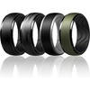 image:imageEgnaro Mens Silicone Wedding Rings 10mm Wide 25mm Thick Rubber Ring  Hypoallergenic for GymOutdoorGiftSETCBlack GrayBlack CamoBlack BlackLight Gray Olive GreenBlack BlackBlack