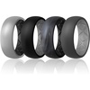 image:imageEgnaro Mens Silicone Wedding Rings 17 Multipack of Flexible Rubber BandsSETC8 SilverBlack  BlackGrey  Gray CamoBlack  Black GrayLight Gray
