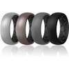 image:imageEgnaro Mens Silicone Wedding Rings 17 Multipack of Flexible Rubber BandsSETD2 Metallic SilverBlack  Metallic PlatinumBlack  Black GrayBlack  Black