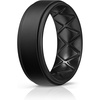 image:imageEgnaro Mens Wedding Rings 8mm Wide 2mm Thick Rubber Bands Breathable and Flexible Step Edge Ring Variety Multipack 17 For Gym Workout Travel Daily WearSETCBlack