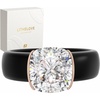 image:imageEgnaro Silicone Anniversary Ring with Stone Cushion Cut Cubic ZirconiaSETCBlack  Rose Gold