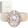 image:imageEgnaro Silicone Promise Ring with Stone Oval Cut Cubic Zirconia For HerSETANude  Rose Gold