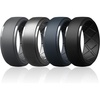 image:imageEgnaro Silicone Rings For Him 9mm Wide Flexible Work Rubber Wedding BandsSETA9Dark Gray  Blue Gray  Dark Silver  Black
