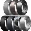 image:imageEgnaro Silicone Rings For Him 9mm Wide Flexible Work Rubber Wedding BandsSETB2Light Gray  Metallic Gun  Dark Silver  Black  Dark Gray  Black Gray Camo  Silver