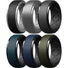 image:imageEgnaro Silicone Rings For Men Rubber Wedding Bands For Him 105mm Wide 28mm Thick Breathable Design Step EdgeSETB1BlackLight Gray  Dark SilverLight Gray  Dark GrayBlack  Navy BlueBlack  Dark BlueBlack  Olive GreenBlack