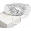 image:imageEgnaro Women Silicone Ring with Copper Alloy Butterfly Flexible Rubber BandPACK C White  Metal Butterfly  Silver