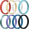 image:imageEgnaro Womens Silicone Stackable Rings 32mm Thin Rubber Wedding BandSETR3Cinnabar Red  Sunlight Yellow  Lapis Blue  Dark Teal  Metallic Pearl White  Metallic Green  Metallic Starry Purple  Black
