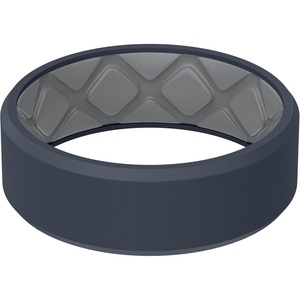 image:imageEgnaro Mens Silicone Ring 75mm Wide Beveled Flexible Rubber Wedding BandSETR3Blue GrayLight Gray