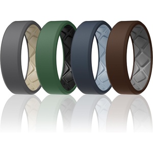 image:imageEgnaro Mens Silicone Ring 75mm Wide Beveled Flexible Rubber Wedding BandSETR3Dark BrownLight Gray  Dark GrayGreige  Blue GrayArctic Ice  Ink GreenBlack