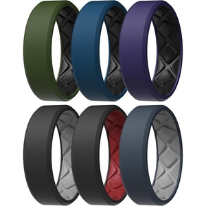 image:imageEgnaro Mens Silicone Ring 75mm Wide Beveled Flexible Rubber Wedding BandSETR4Light GrayBlack  Black PurpleBlack  Blue GrayLight Gray  Sea BlueBlack  BlackCrimson  Dark Foliage GreenBlack