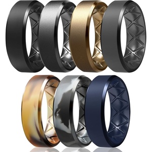 image:imageEgnaro Mens Silicone Ring 9mm Wide Flexible Rubber Wedding Band for GymSETB2Camo Sand  Black Gray Camo  Midnight Blue  Black  Black Gray  Bronze  Dark Silver