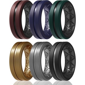 image:imageEgnaro Mens Silicone Rings 8mm Wide Two Tone Rubber Wedding Band for HimA5Coffee BrownBlack  Black Purple  Pine GreenBlack  Metallic Brown  Metallic Steel  Black