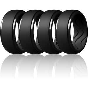 image:imageEgnaro Mens Silicone Rings Inner Arc Ergonomic Breathable DesignSETA5Black Black Black Black