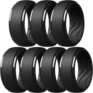 image:imageEgnaro Mens Silicone Rings Inner Arc Ergonomic Breathable DesignSETKBlack Black Black Black Black Black Black