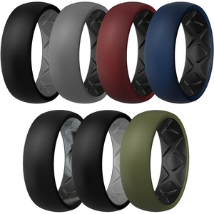 image:imageEgnaro Mens Silicone Wedding Rings 17 Multipack of Flexible Rubber BandsSETA3 BlackDark Gray  Black Gray Black  Dark Blue Black  Red Black  Black Black Gray Camo  Black Light Gray  Olive Green Black