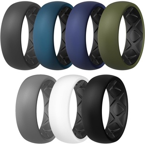 image:imageEgnaro Mens Silicone Wedding Rings 17 Multipack of Flexible Rubber BandsSETA4 Light Gray  WhiteBlack  Black  Black Gray  Twilight BlueBlack  Dark BlueBlack  Olive GreenBlack
