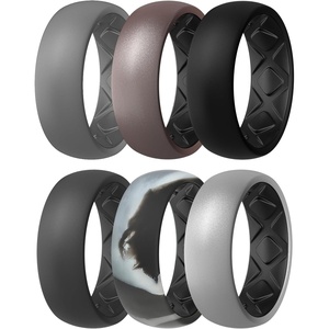 image:imageEgnaro Mens Silicone Wedding Rings 17 Multipack of Flexible Rubber BandsSETB2 Light Gray  Metallic PlatinumBlack  Black  Black Gray  Black Gray CamoBlack  Metallic SilverBlack