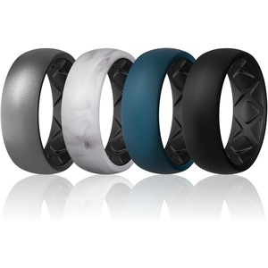 image:imageEgnaro Mens Silicone Wedding Rings 17 Multipack of Flexible Rubber BandsSETD3 Dark SilverBlack  MarbleBlack  Dark BlueBlack  Black