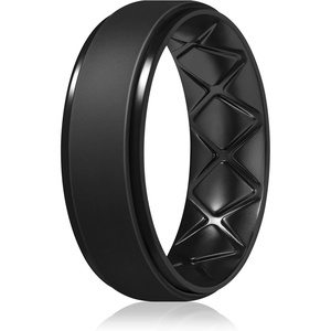image:imageEgnaro Mens Silicone Wedding Rings 85mm Wide 2mm Thick 1 to 7 MultipackA6Black